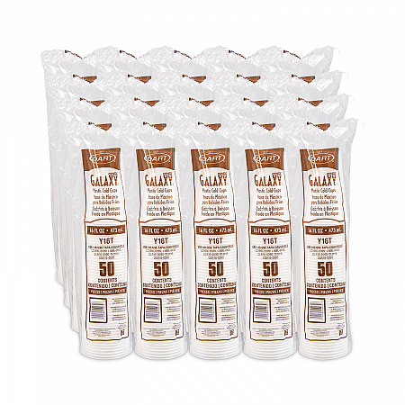 High-Impact Polystyrene Cold Cups, 16 oz, Plastic, Translucent, 50/Pack (Y16TPK)