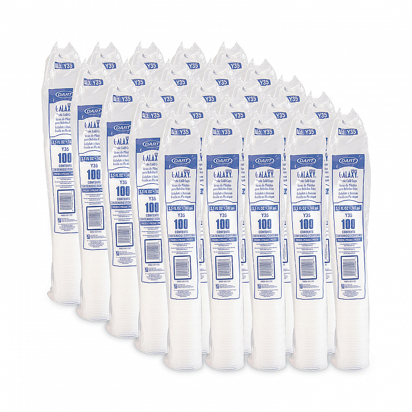 High-Impact Polystyrene Cold Cups, 3.5 oz, Plastic, Translucent, 100/Pack (Y35PK)