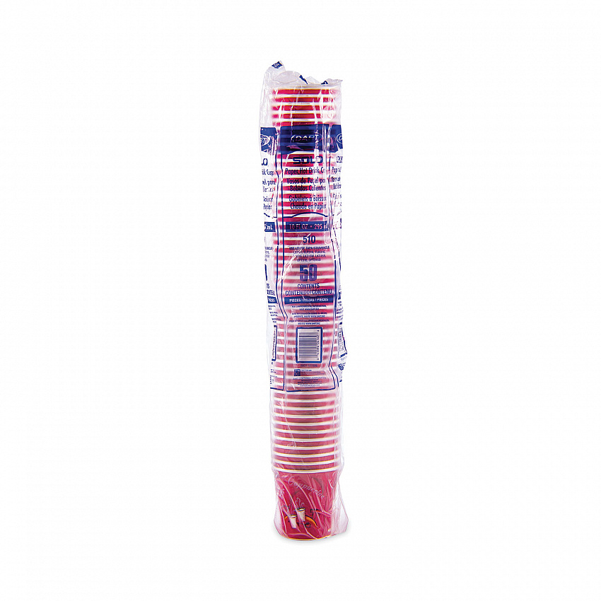 Paper Hot Drink Cups in Bistro Design, 3.54" Diameter x 3.61" h, 10 oz, Maroon, 1,000/Carton (510SI)