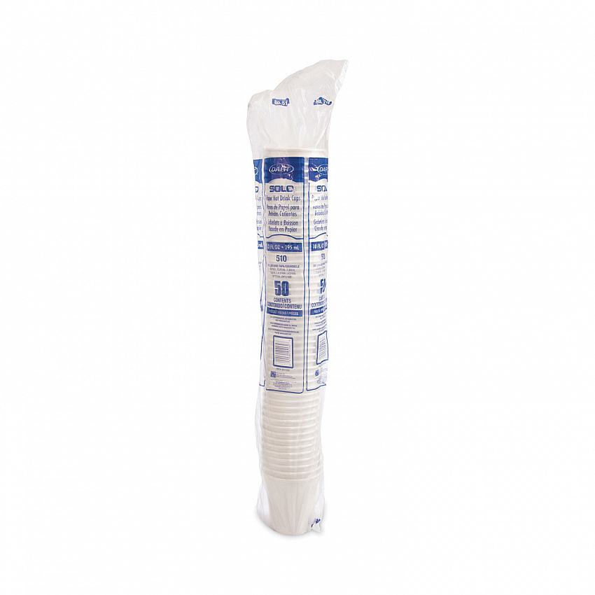 Single-Sided Poly Paper Hot Cups, 10 oz, White, 1,000/Carton (510W)