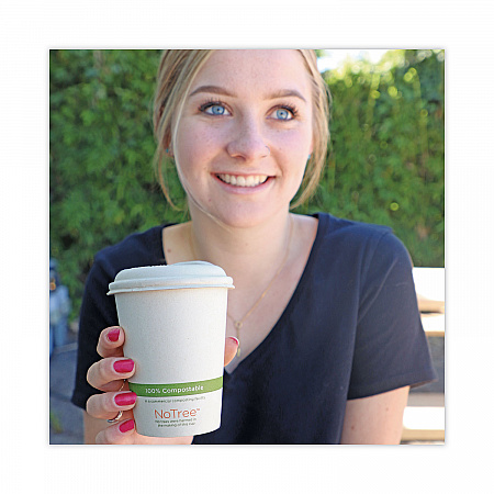 PLA Lids for Hot Cups, Fits 10 oz to 20 oz Hot Cups, Plastic, White, 1,000/Carton (CULCS12)