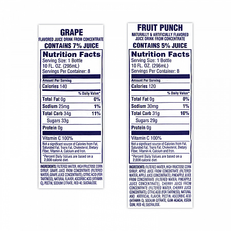 Fruit Juice Variety Pack, Fruit Punch, Grape, and Orange Pineapple, 10 oz Bottles, 24/Carton (90000105)