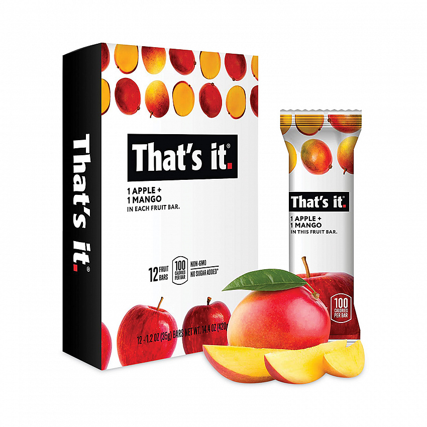Nutrition Bar, Gluten Free Apple and Mango Fruit, 1.2 oz Bar, 12/Carton (30700257)