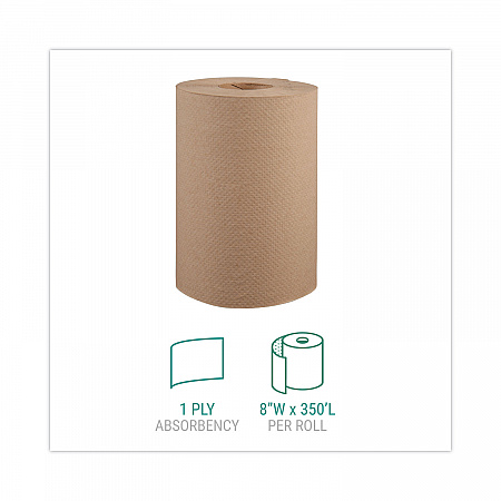 Hardwound Roll Towels, 1-Ply, 8