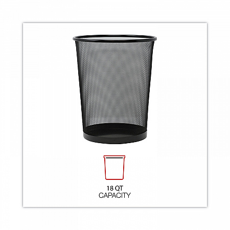 Mesh Wastebasket, 18 qt, Steel Mesh, Black (20008)