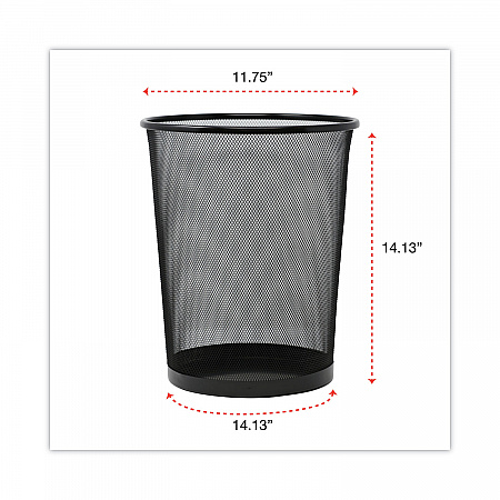 Mesh Wastebasket, 18 qt, Steel Mesh, Black (20008)