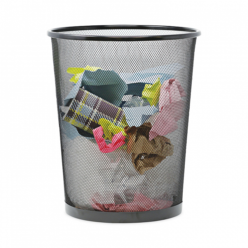 Mesh Wastebasket, 18 qt, Steel Mesh, Black (20008)
