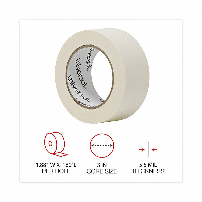 General-Purpose Masking Tape, 3" Core, 48 mm x 54.8 m, Beige, 2/Pack (51302)
