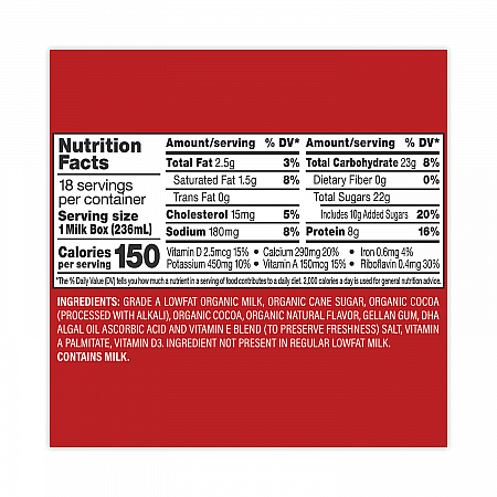 Low Fat Milk, Chocolate, 8 oz, 18/Carton (22000536)