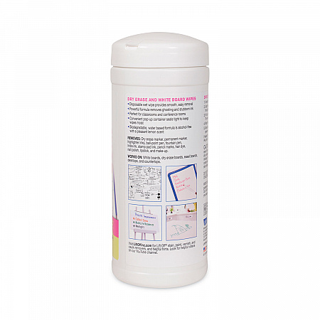 Dry Erase Board Cleaner Wipes, Cloth, 7 x 12, 40/Canister, 6 Canisters/Carton (42703CT)