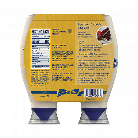Real Mayonnaise, 25 oz Bottle, 2/Pack (22000476)