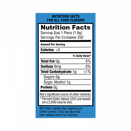 Sugar-Free Chewing Gum Variety Box, Four Mint Flavors, 14 Pieces/Pack, 18 Packs/Carton (22000568)