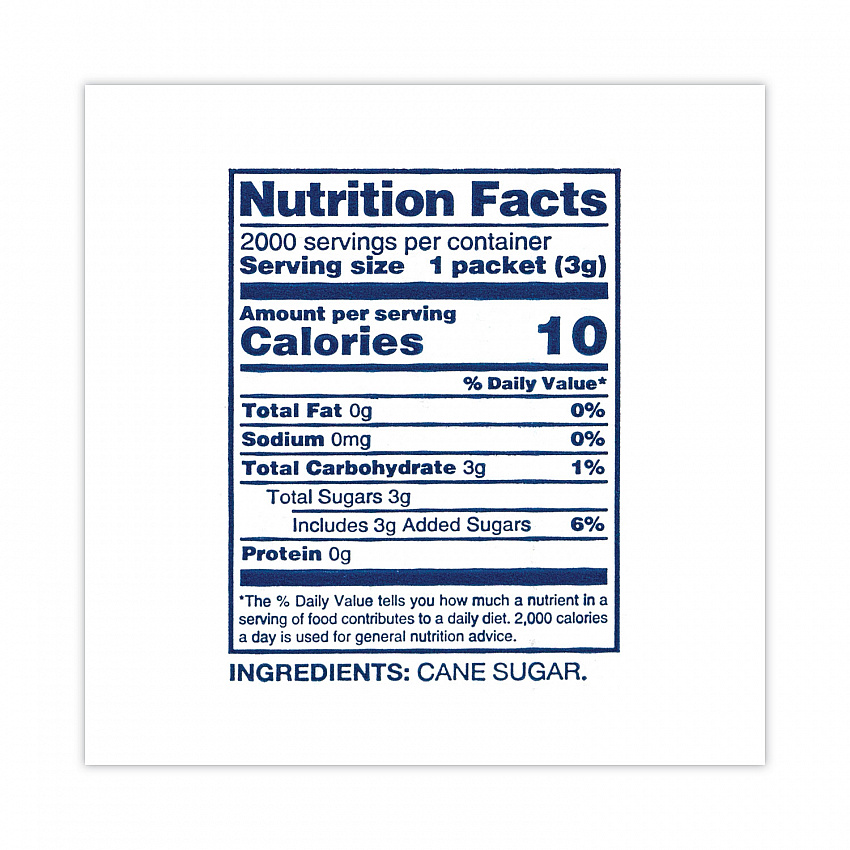 Sugar, 0.1 oz Packet, 2,000/Carton (22000501)