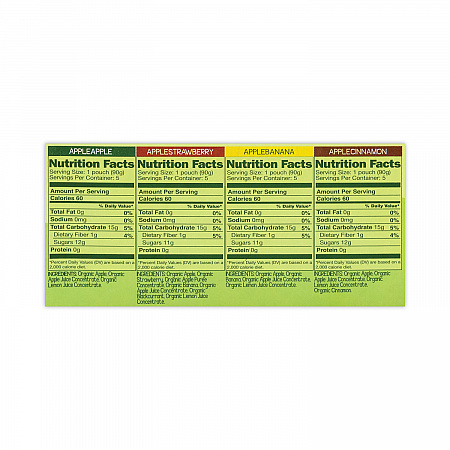 Fruit On The Go, Variety Applesauce, 3.2 oz Pouch, 20/Carton (22000742)