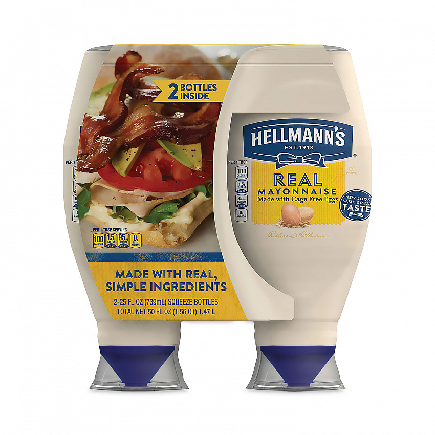 Real Mayonnaise, 25 oz Bottle, 2/Pack (22000476)