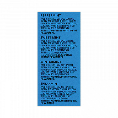 Sugar-Free Chewing Gum Variety Box, Four Mint Flavors, 14 Pieces/Pack, 18 Packs/Carton (22000568)