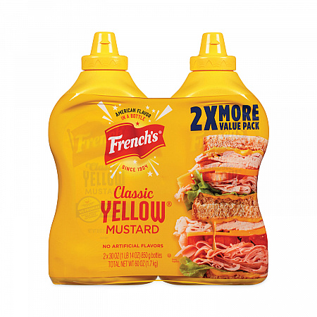 Classic Yellow Mustard, 30 oz Bottle, 2/Pack (22000465)