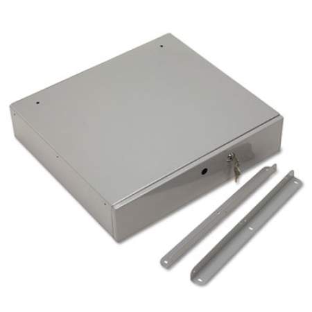 SecurIT Locking Steel Cash Drawer with Alarm Bell, 10 Compartments, Key Lock, 17.75 x 15.75 x 3.75, Stone Gray (94190024)