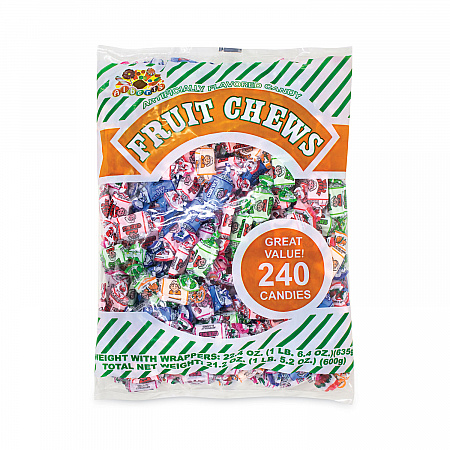 Assorted Fruit Chews, 1.5 lb Bag, Approx. 240 Pieces (20901227)