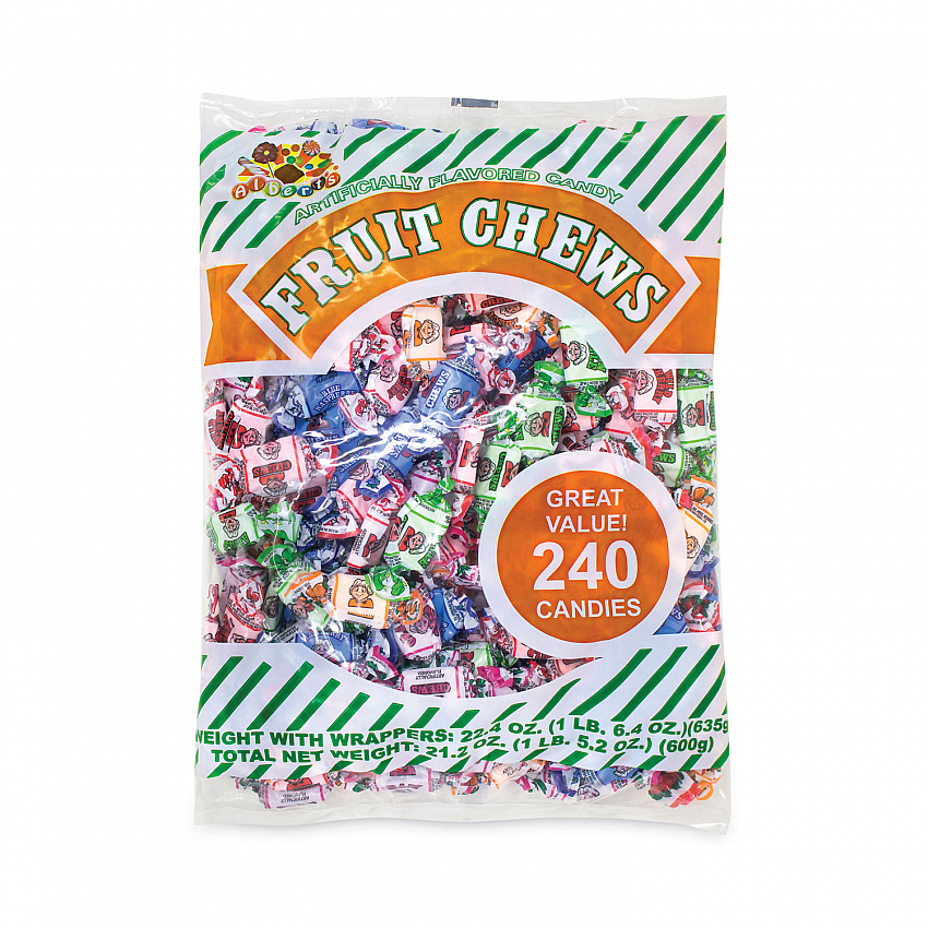 Assorted Fruit Chews, 1.5 lb Bag, Approx. 240 Pieces (20901227)