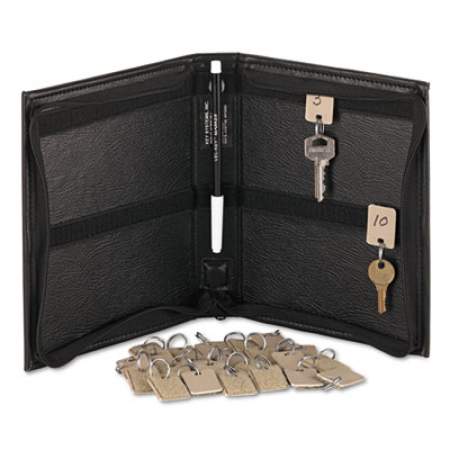 Security-Backed Zippered Case, 24-Key,Vinyl, Black, 7 x 1 x 8 3/8 (04987)