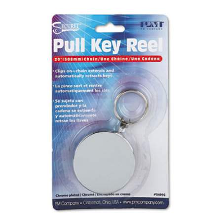 SecurIT Pull Key Reel Wearable Key Organizer, Stainless Steel (94180300)