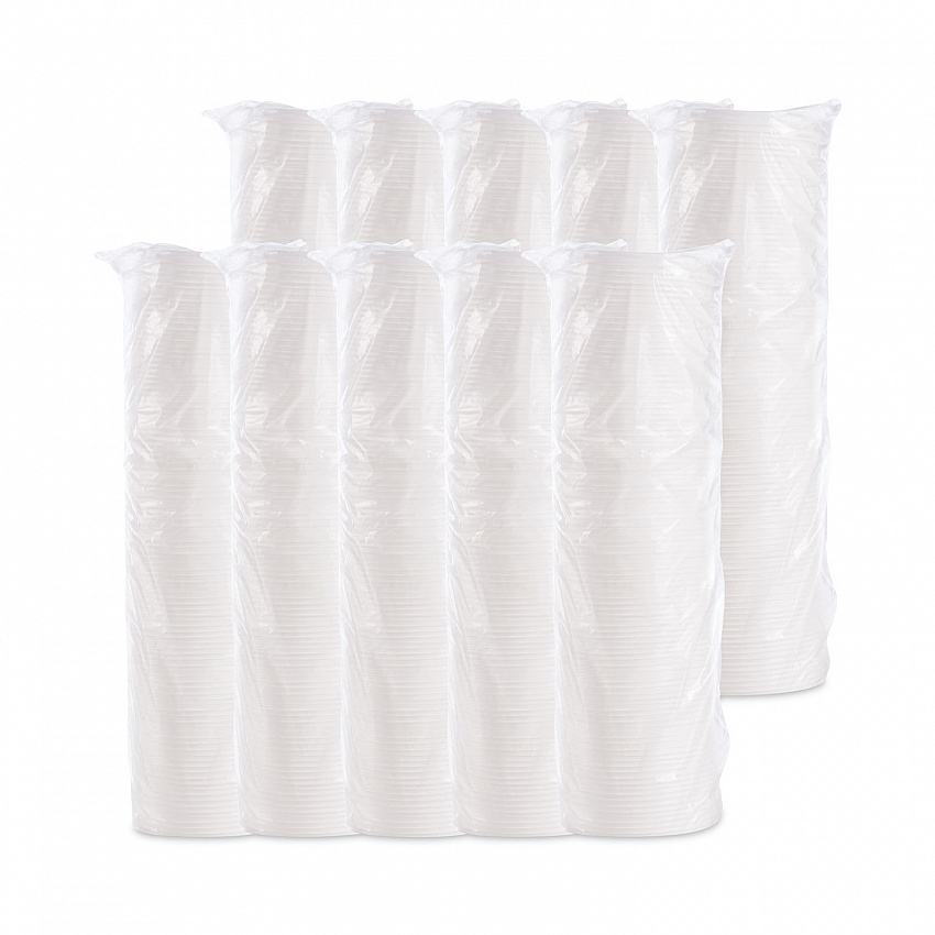 Plastic Lids, Vented, Fits 8 oz to 10 oz Hot/Cold Foam Cups, White, 100/Pack, 10 Packs/Carton (8JL)