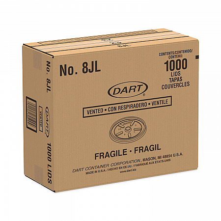 Plastic Lids, Vented, Fits 8 oz to 10 oz Hot/Cold Foam Cups, White, 100/Pack, 10 Packs/Carton (8JL)