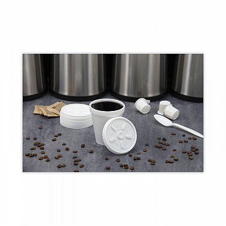 Plastic Lids, Vented, Fits 8 oz to 10 oz Hot/Cold Foam Cups, White, 100/Pack, 10 Packs/Carton (8JL)