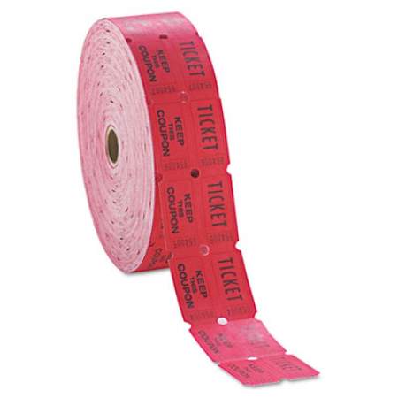 Iconex Consecutively Numbered Double Ticket Roll, Red, 2000 Tickets/Roll (94190083)