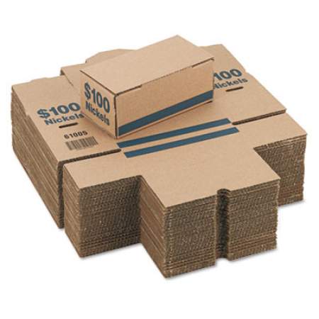 Iconex Corrugated Cardboard Coin Storage and Shipping Boxes, Denomination Printed On Side, 9.38 x 4.63 x 3.69, Blue (94190087)