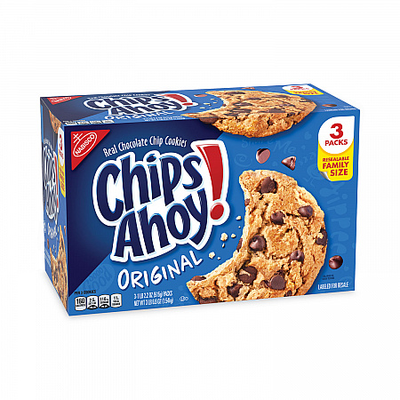 Chips Ahoy Chocolate Chip Cookies, 3 Resealable Bags, 3 lb 6.6 oz Box (22000425)
