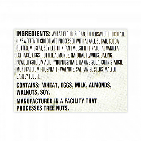 Biscotti, Dark Chocolate Almond, 1 lb 5 oz Tub, 25 Pieces/Tub, 1 Tub/Carton (30700123)