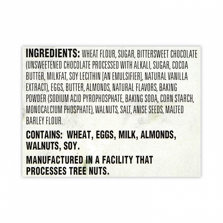 Biscotti, Dark Chocolate Almond, 1 lb 5 oz Tub, 25 Pieces/Tub, 1 Tub/Carton (30700123)