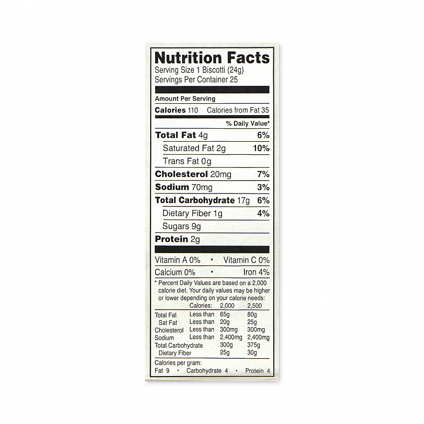 Biscotti, Dark Chocolate Almond, 1 lb 5 oz Tub, 25 Pieces/Tub, 1 Tub/Carton (30700123)