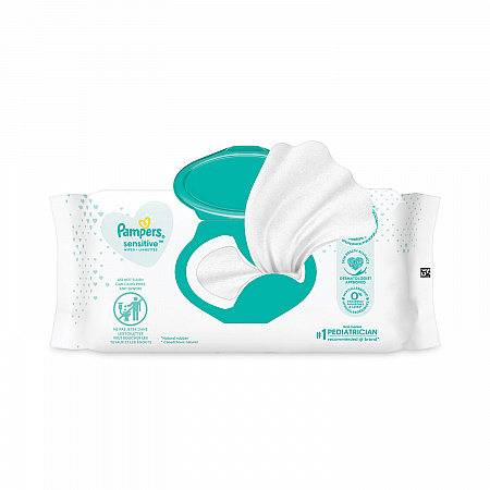 Sensitive Baby Wipes, 1-Ply, 6.8 x 7, Unscented, White, 56/Pack, 8 Packs/Carton (87076)