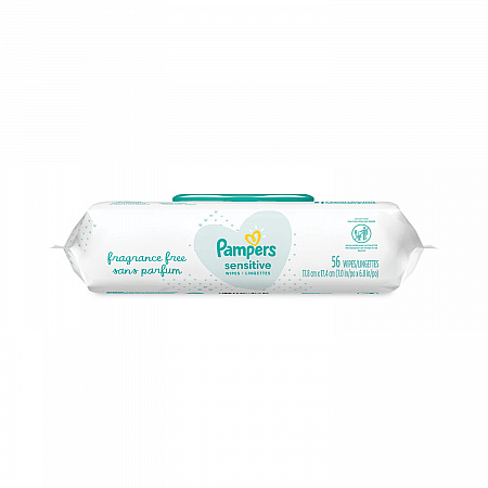 Sensitive Baby Wipes, 1-Ply, 6.8 x 7, Unscented, White, 56/Pack (87076EA)
