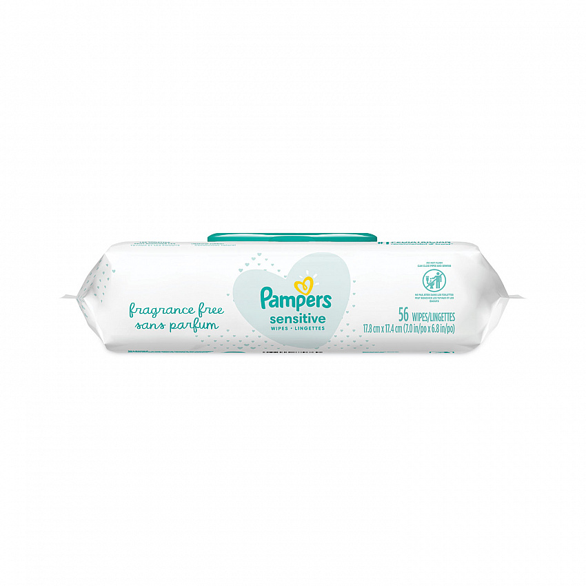 Sensitive Baby Wipes, 1-Ply, 6.8 x 7, Unscented, White, 56/Pack, 8 Packs/Carton (87076)