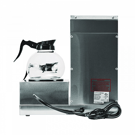 Three-Burner Low Profile Institutional Coffee Maker, 36-Cup, Stainless Steel (CPRLG)