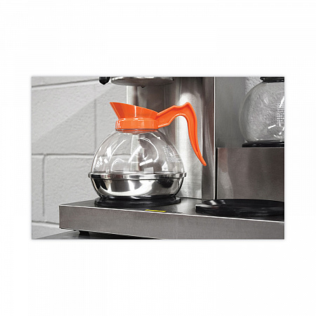 Unbreakable Decaffeinated Coffee Decanter, 60 oz, Orange Handle (CPU13)