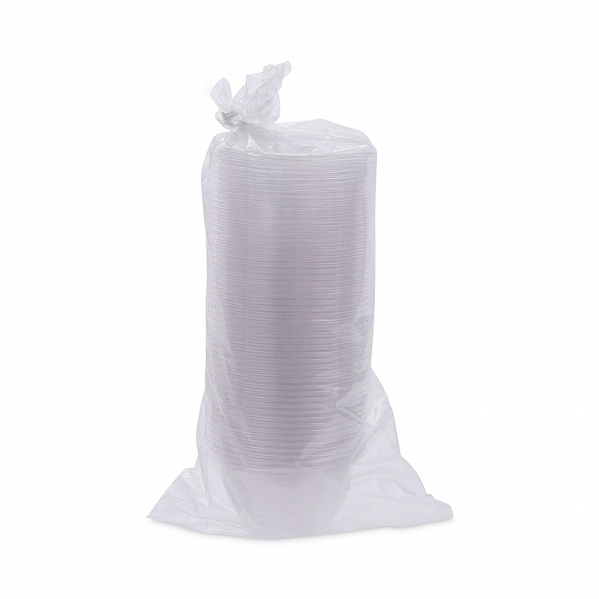 Renewable and Compostable Containers, 18 oz, 5.5" Diameter x 2.3" h, Clear, Plastic, 150/Carton (EPSB18)