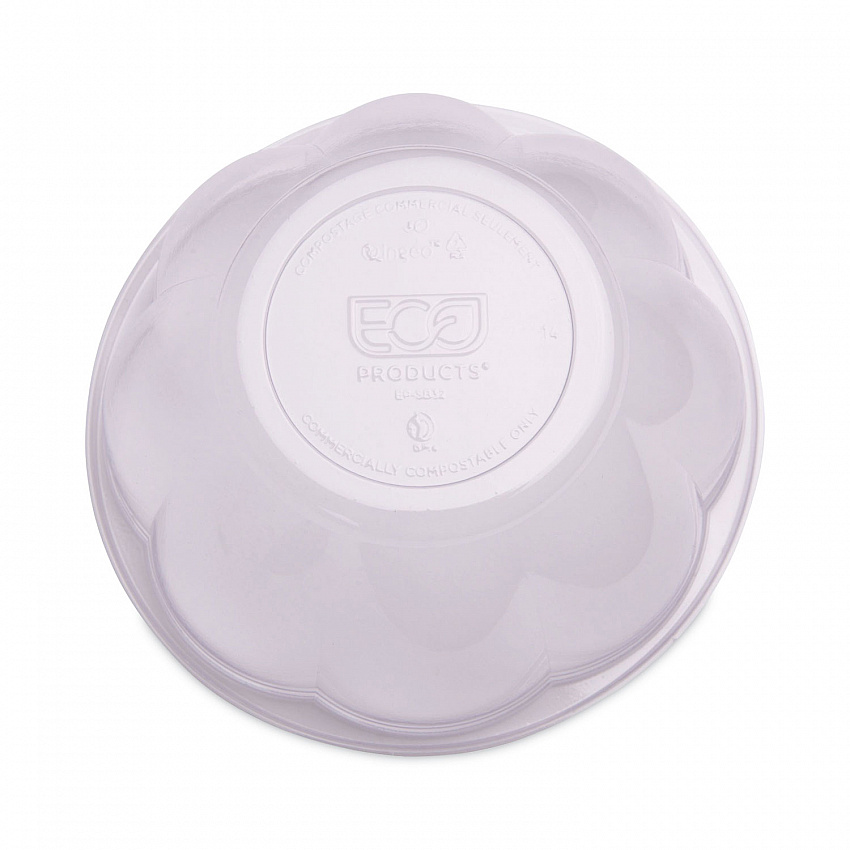 Renewable and Compostable Containers, 18 oz, 5.5" Diameter x 2.3" h, Clear, Plastic, 150/Carton (EPSB18)