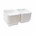 Molded Fiber Hinged Clamshell Containers, 6 x 6 x 3, White, Sugarcane, 50/Pack, 10 Packs/Carton (EPHC6)