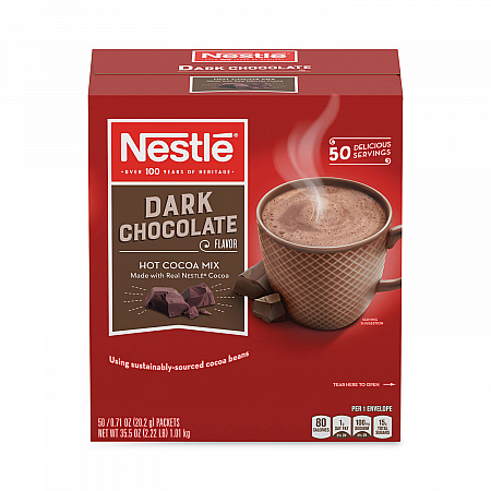 Hot Cocoa Mix, Dark Chocolate, 0.71 Packets, 50 Packets/Box, 6 Boxes/Carton (70060CT)