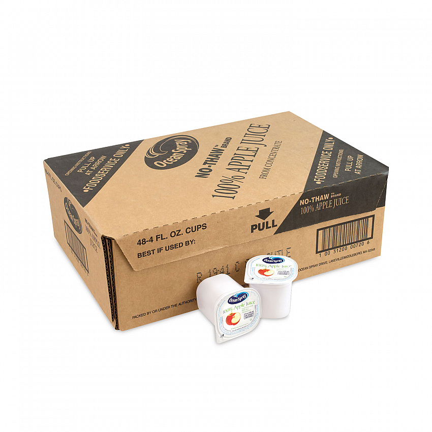 100% Juice, Apple, 4 oz Cup, 48/Box (30700002)