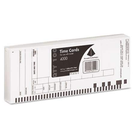 Time Clock Cards for Pyramid Technologies 4000, One Side, 3.5 x 8.5, 100/Pack (4410010)