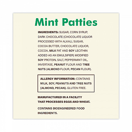 Mint Patties,175 Individually Wrapped, 3 lb Bag (20900558)