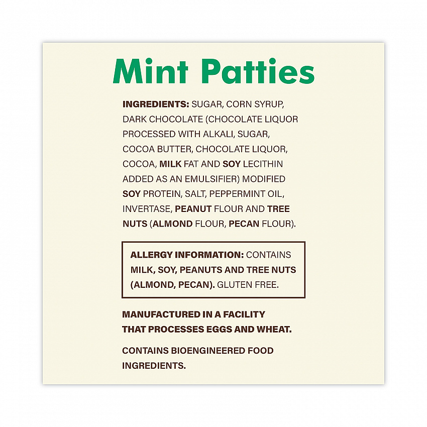 Mint Patties,175 Individually Wrapped, 3 lb Bag (20900558)