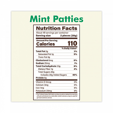 Mint Patties,175 Individually Wrapped, 3 lb Bag (20900558)