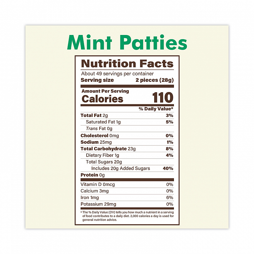 Mint Patties,175 Individually Wrapped, 3 lb Bag (20900558)